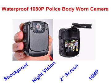 Durable Black Mini Body Worn Video Camera LCD Square Screen ABS Material