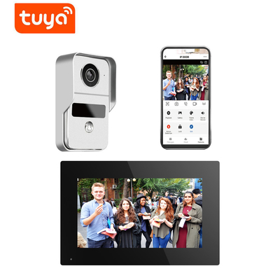 بی‌سیم 1080p وای‌فای زنگ درب ورودی 7 اینچی دوربین سیمی دید در شب