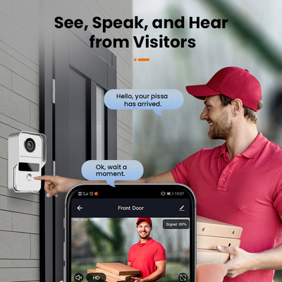 بی سیم WIFI تلفن درب تصویری IP زنگ در سیستم مخابره داخل ساختمان دوربین سیمی 1080P دید در شب