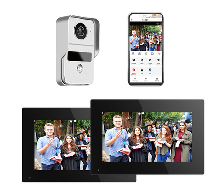 تمام سیاه و سفید WIFI ویدیو زنگ در با 166 ° زاویه دید گسترده ثبت کارت SD و تشخیص حرکت