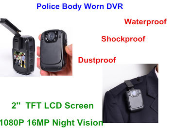 1080P Police Dvr Recorder FCC تایید شده ، دوربین فیلمبرداری بدنه فرسوده کارت 32G TF