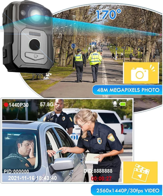 4K رزولوشن IP68 وای فای دوربین های پوشیده بدن H.264/H.265 کدگذاری ویدیو با NFC و سیستم اندروید 10