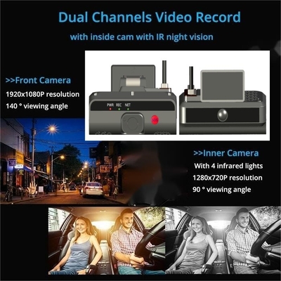 جعبه سیاه 2K HD 4 کانال AI Dashcam Vehicle DVR با ADAS DSM 4G SOS GPS
