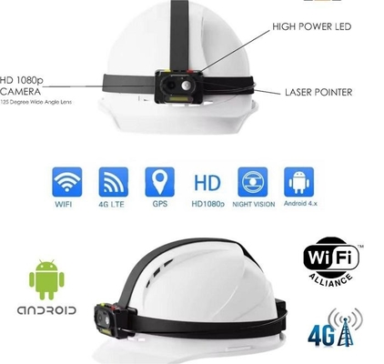 4G وای فای هوش مصنوعی دوربین کلاه ایمنی 1080P 30fps / 720 30fps Gps پخش زنده Hardhat
