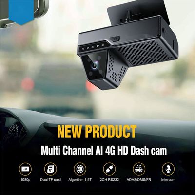 تشخیص چهره 4G AI Dashcam ADAS DSM SOS GPS سیستم کمک رانندگی پیشرفته با فشرده سازی ویدئویی H.264/H.265