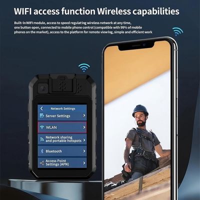 دوربین بدن پلیس 2K با سیستم اندروید 12 و رمزگذاری H.265/H.264 برای ضبط ویدئوی با کیفیت بالا