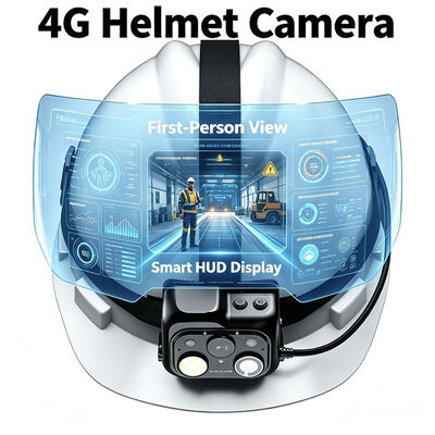 دوربین کلاه ایمنی 4G WiFi Onvif Rtsp با لامپ LED و Vms