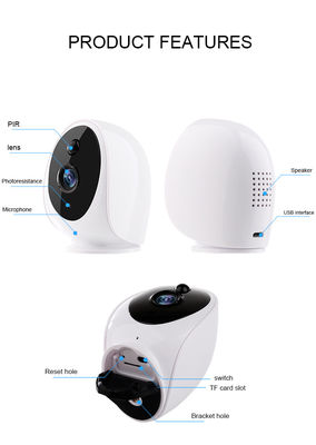 Hi3518E SoC PIR Sensor 3IR LEDs Wifi دوربین امنیتی 3400mA
