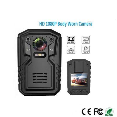 دوربین بدنه پلیس 1080P QHD ساخته شده در 32 گیگابایت ضبط تصویر صوتی تصویر