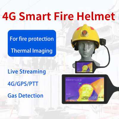 ایمنی 4G Fir Helmet Camera Multi-Gas Detection Wifi GPS ضبط ویدئو با نور LED