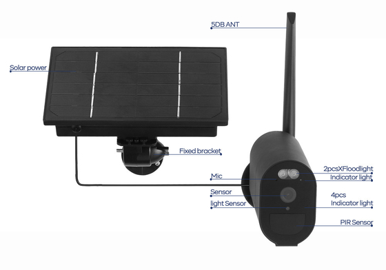 دوربین امنیتی Wifi 12000MAH 4G PIR Alarm دوربین امنیتی Dome لنز 3.6mm