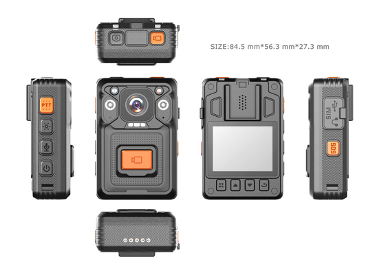 4G Body Worn Camera ویدیوی زنده دوربین بدنه دید در شب ON-VIF NVR
