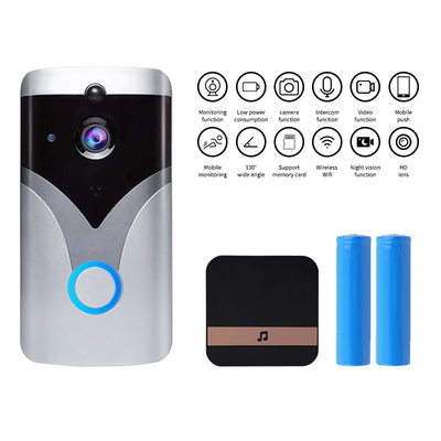 ذخیره‌سازی ابری تلفن درب ویدیویی بی‌سیم فعال با مشاهده فعال 2.0 مگا هوشمند Wifi Doorbell