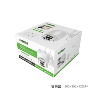 دوربین امنیتی دو لنز WIFI سیمی 1080P 2.0MP تشخیص هوش مصنوعی دید در شب