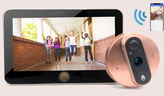 1080P Peephole WIFI Doorbell ویدیویی 5000mAH باتری IR CUT سوئیچ اتوماتیک