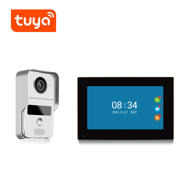 تلفن درب تصویری وای فای بی سیم 2.4 گیگاهرتز برنامه Tuya 10.1 اینچ صفحه نمایش داخلی لمسی